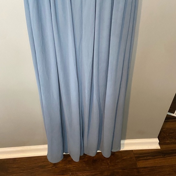 Lulu's Endless Glamour Slate Blue Pleated Strapless Maxi Dress - Picture 7 of 10